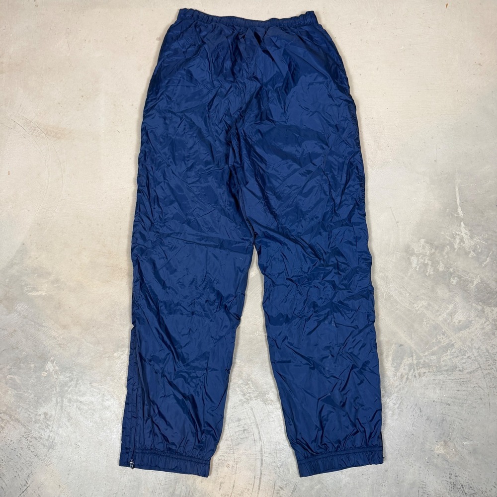 Nike Kids Large Navy Blue Nylon Track Pants Windbreaker Zippered Ankle Cuffs